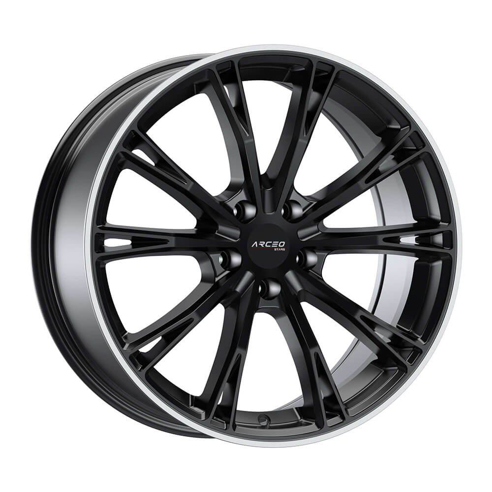 Arceo ASW01-44 8.5x20 5x112 ET30 CB73.1 Matt Black Lip Diamond 20 inç Jant Takımı (4 Adet)