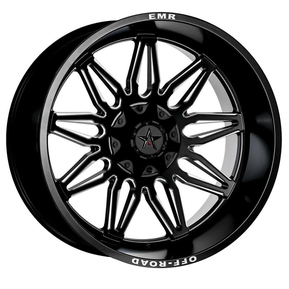 EMR 633-03 12.0x22 6x139.7 ET44 CB106.1 Matt Black Milling 22 inç Jant Takımı (4 Adet)