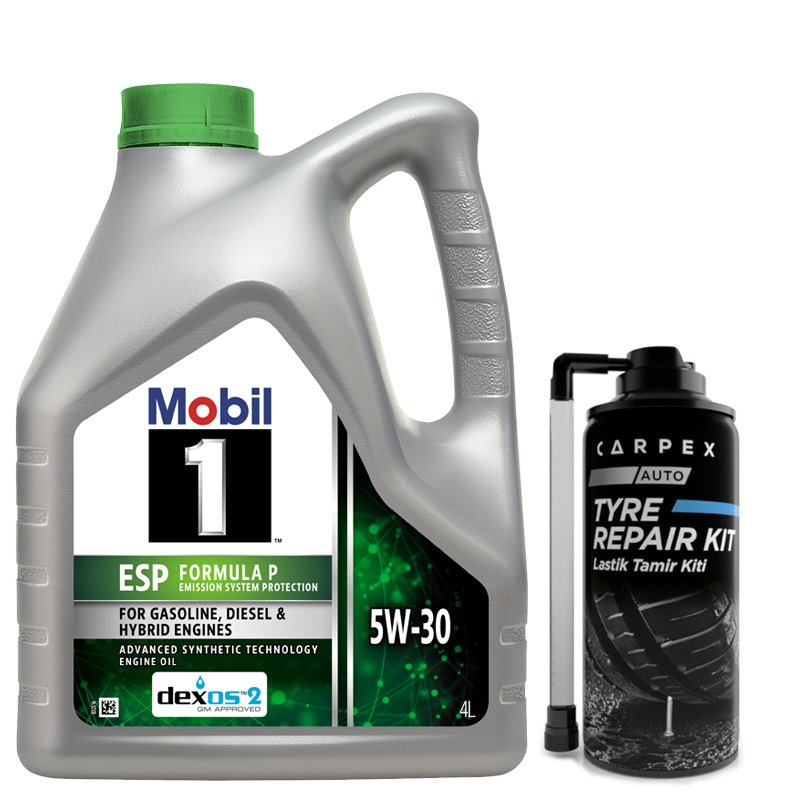 Mobil 1 Esp Formula P 5W-30 Tam Sentetik Motor Yağı 4 Litre & Carpex Lastik Tamir Kiti