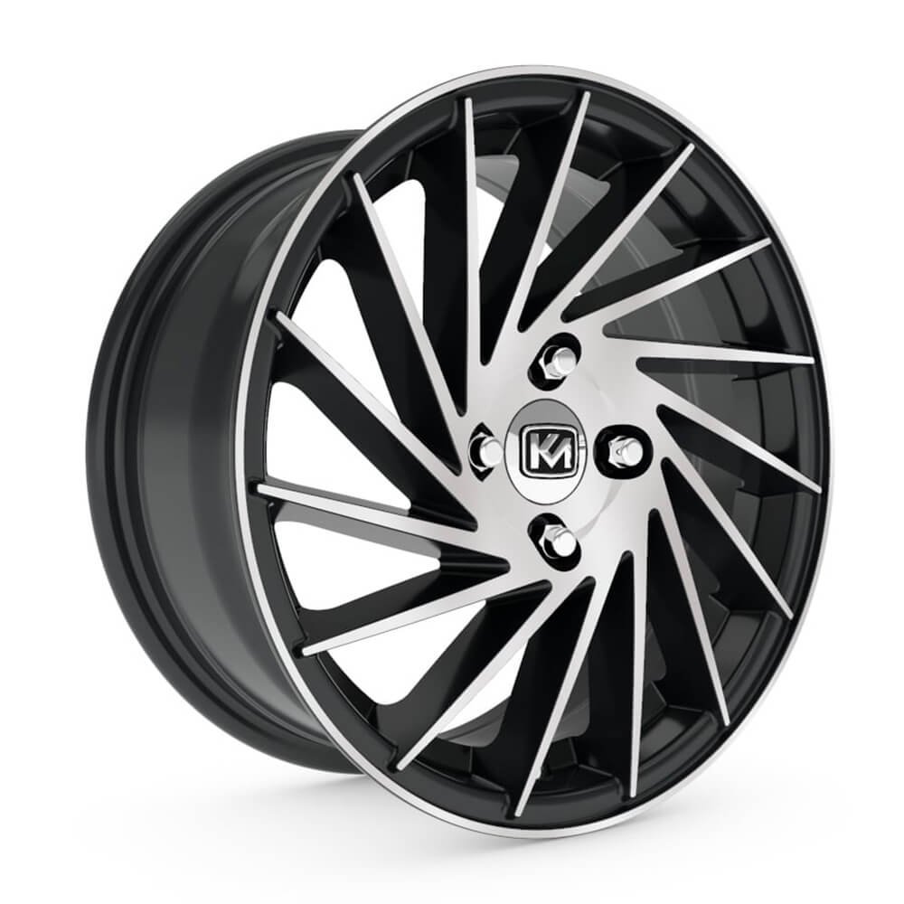 Kormetal KM825 Turning 6.5x15 4x108 ET34 CB67.2 Black Diamond 15 inç Jant Takımı (4 Adet)