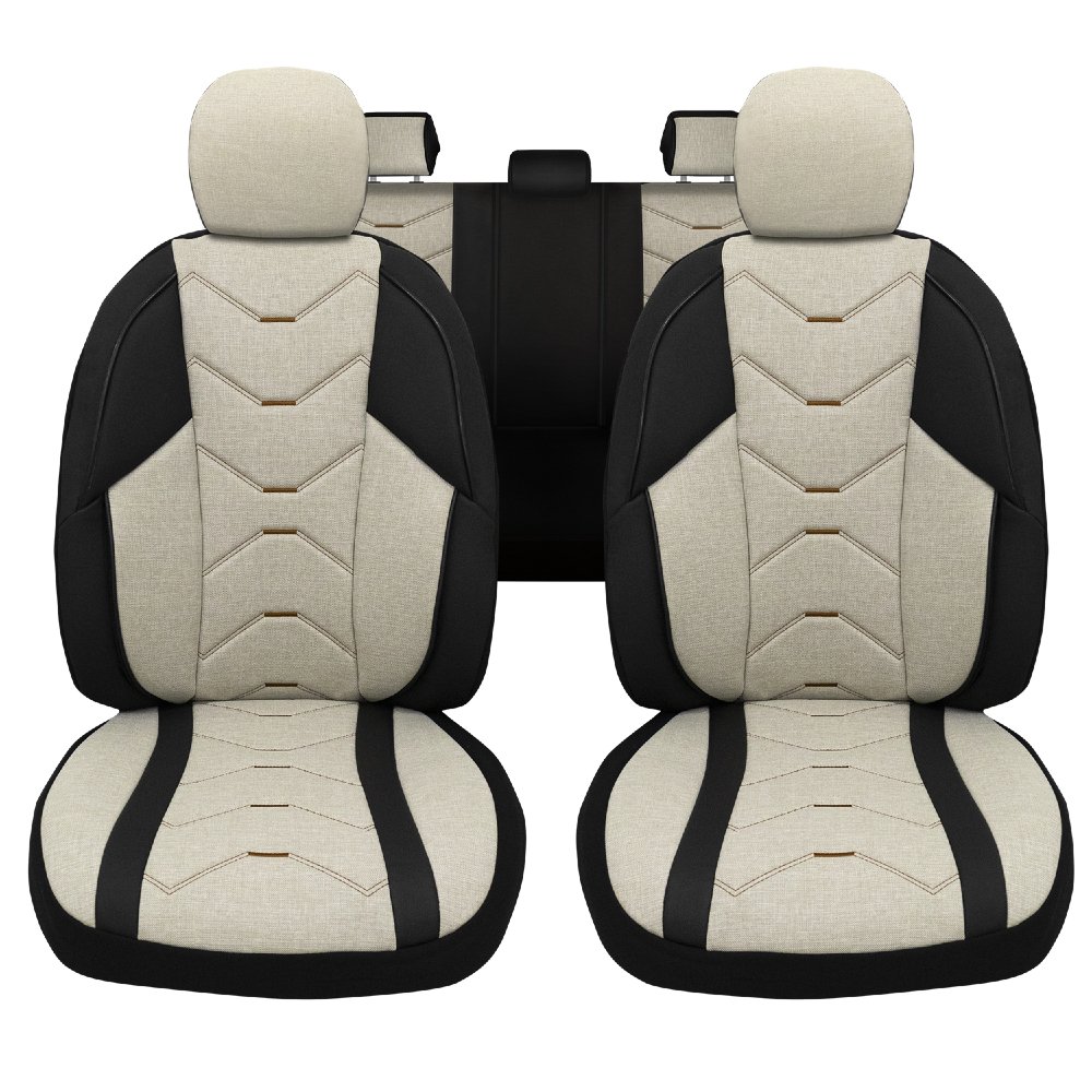 Minderland Verita Elegance Serisi Citroen Berlingo 2003 - 2009 Oto Koltuk Kılıfı Keten - Deri Krem