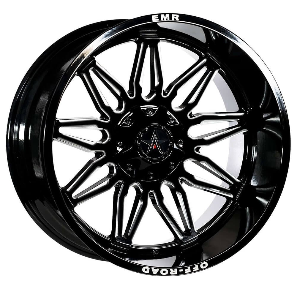 EMR 633-02 12.0x20 6x139.7 ET44 CB106.1 Glossy Black Milling 20 inç Jant Takımı (4 Adet)