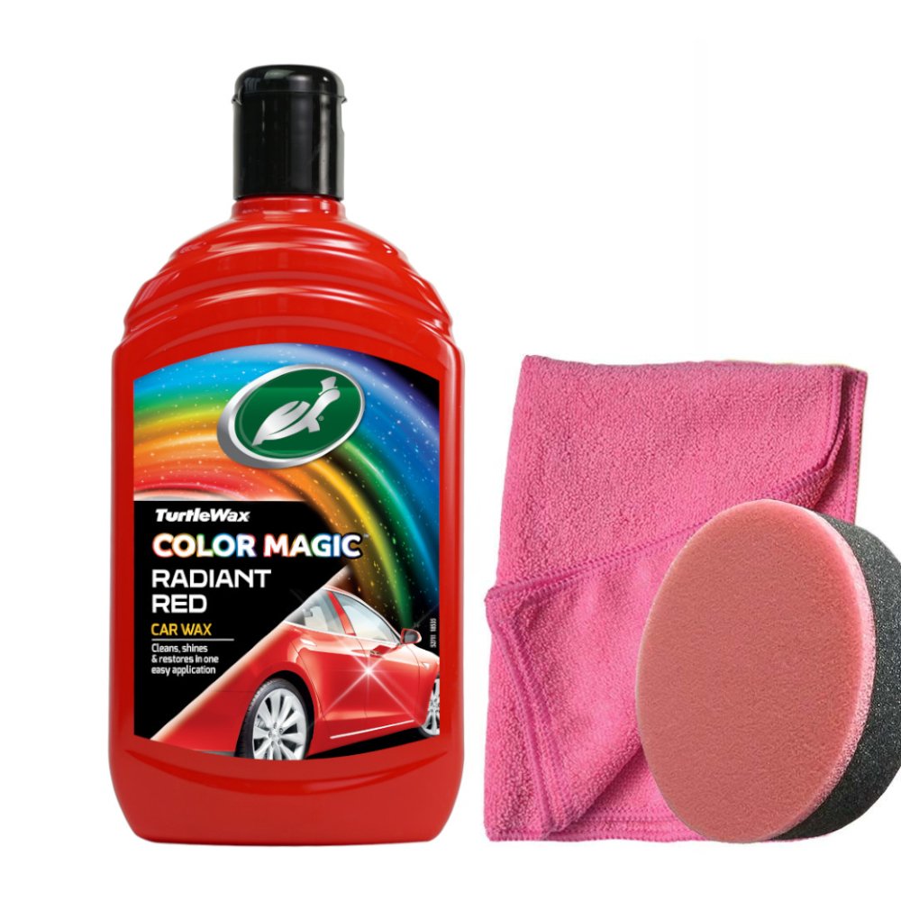 Turtle Wax Renk Yenileyici Kırmızı Cila 500 ml & Sünger & Bez